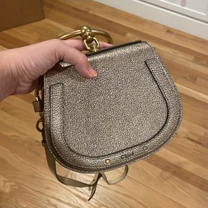 Like new Chloe Nile metallic saddle bag